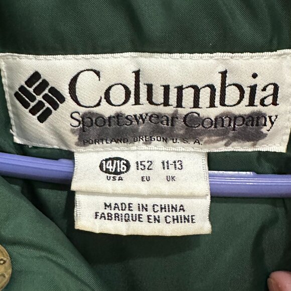 Columbia Tectonite Youth Ski Jacket, 14/16, Like New, Green/Dk Blue, Exc Cond - Picture 2 of 10